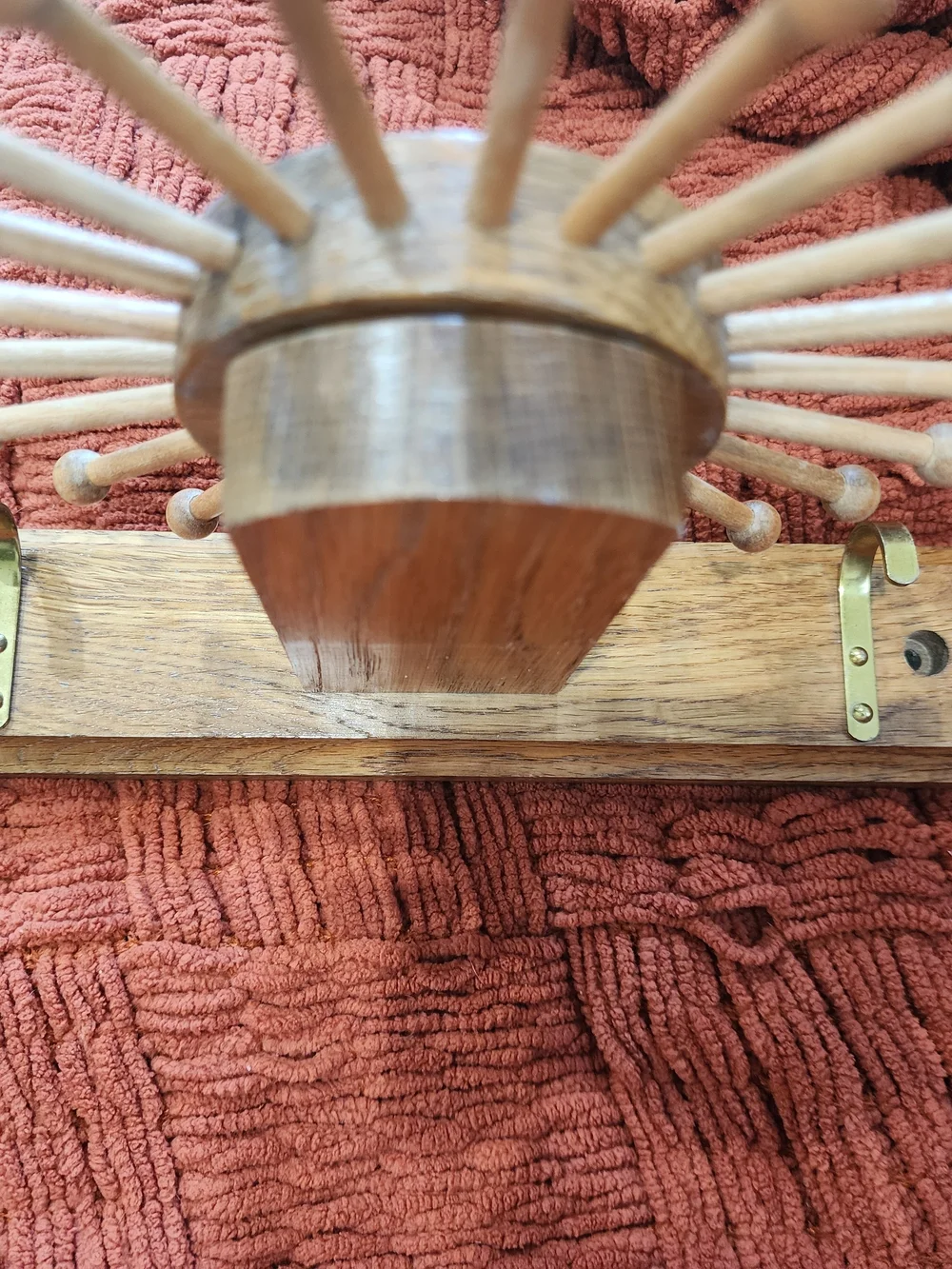 Vintage Wooden Rotating Tie & Belt Rack Carousel | Wall Mounted Organizer